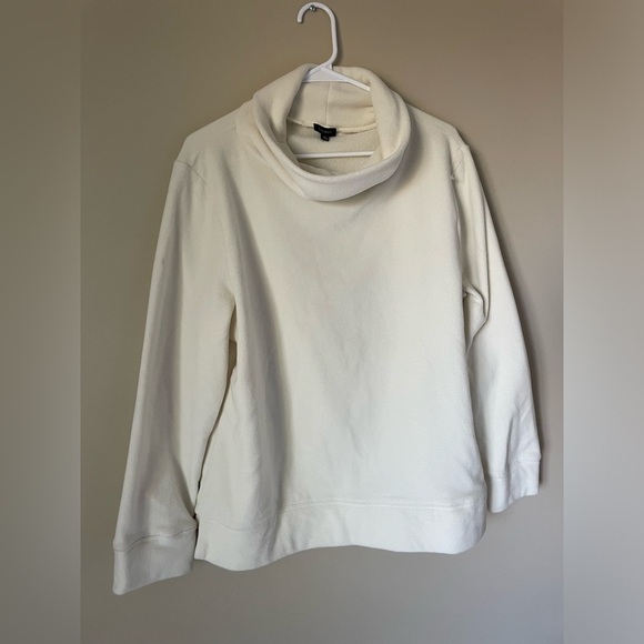 NWOT Talbots Ivory Microfleece Funnel Neck Fleece Pullover Top size XL - Picture 8 of 8